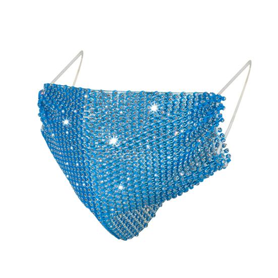 Couverture faciale en maille incrustée de strass pour femmes, anti-poussière, à la mode, décor de fête d'halloween