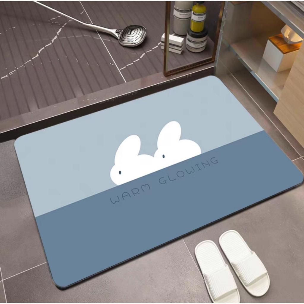 HOMZY Super Absorbent Diatom Mud Non-slip Bathroom Mat Toilet Anti-skid Bathtub Foot Mat Kitchen Living Room Floor Mat Home Decor