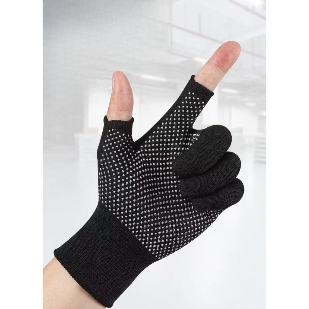 Labor Gloves, Nylon, Anti Slip Latex, Half Finger Gloves, Construction Site, Work, Packaging, Warm, Soft, Breathable, Sunscreen Gloves