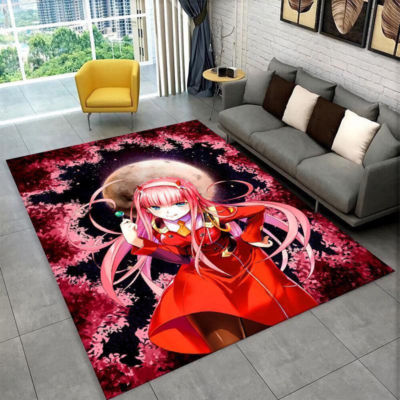 Cartoon Zero Two Sexy Girl DARLING In FRANXX Carpet Rug for Bedroom Living Room Sofa Doormat Home Decor,Kid Area Rug Non-slip
