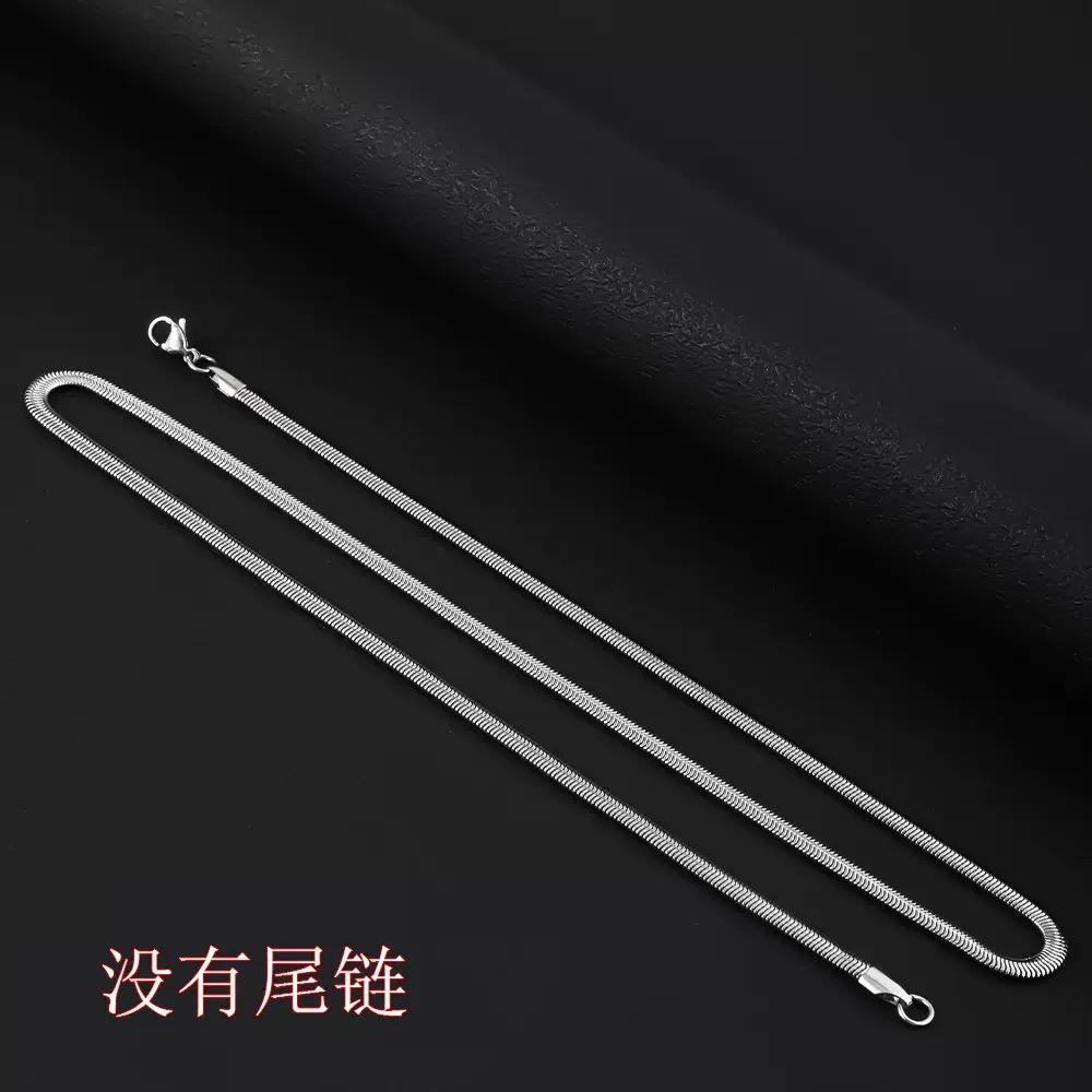 Fashion Silver Stainless Steel 4mm Soft Snake Necklace Chain Necklaces Women Jewelry
