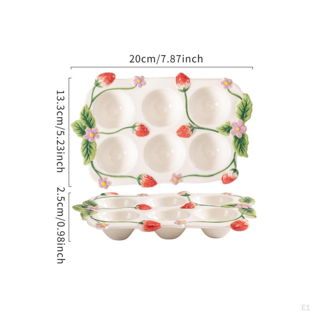 Keramik-Eierablage Handbemalt Servierfähig Glasiert für Kühlschrank