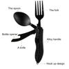 Outdoor Camping Utensils Portable Stainless Steel Foldable Spoon Fork Knife Bottle Opener Combo Set Cutlery Tableware Multitool