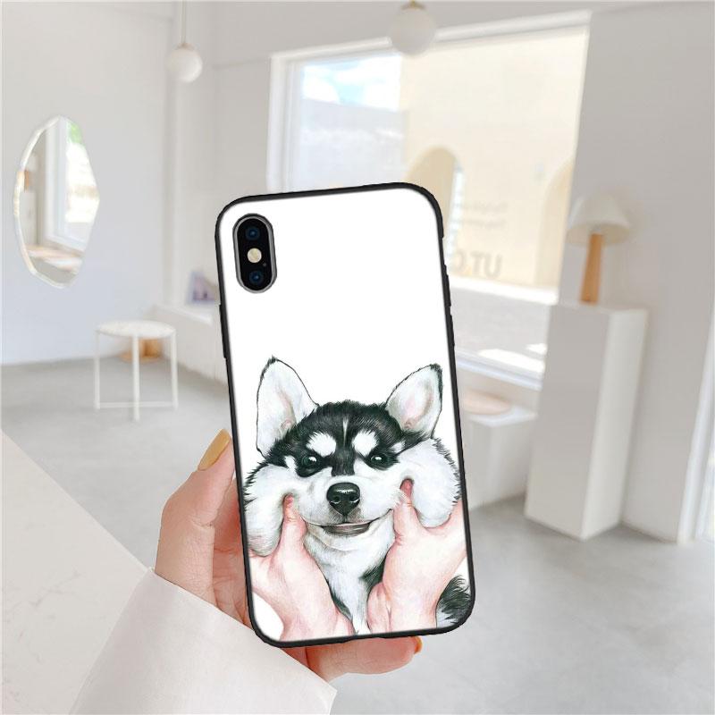 CJ66 Husky Puppy Dog Soft Shell Phone Case for Samsung Galaxy S20 S21 S22 Ultra FE + Plus A21S A22 A24 A25 A26 A30 A30S A31