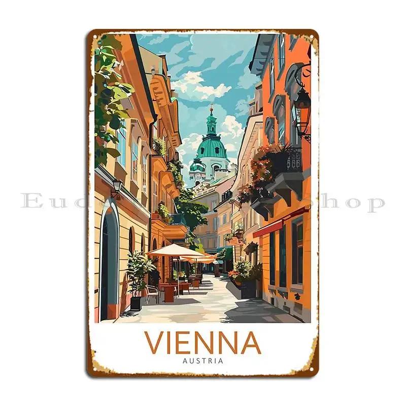 Vienna Austria Travel Art Metal Signs Garage Club Mural Garage Decoration Designing Tin Sign Poster