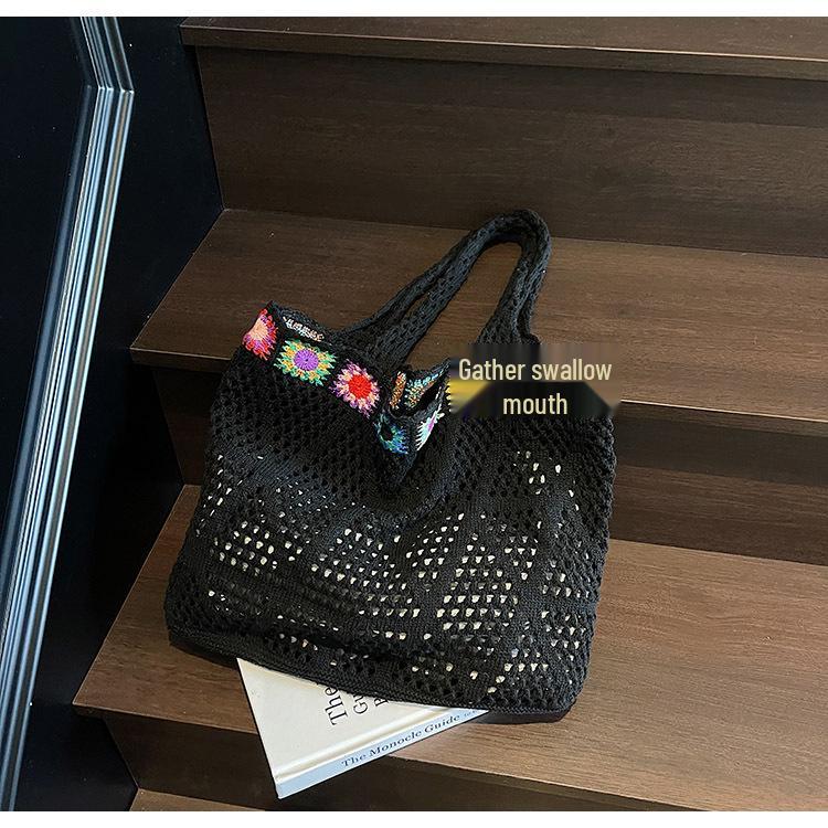 Women's Versatile Woven Straw Beach Tote Bag - Spring/Summer 2025