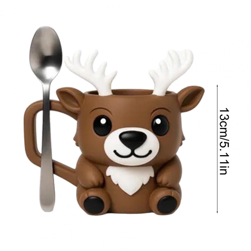 Christmas Deer Ice Cream Pint Holder with Spoon Cute Animal Cooler Sleeve Leak Proof Popsicle Cozy Beer Can Holder