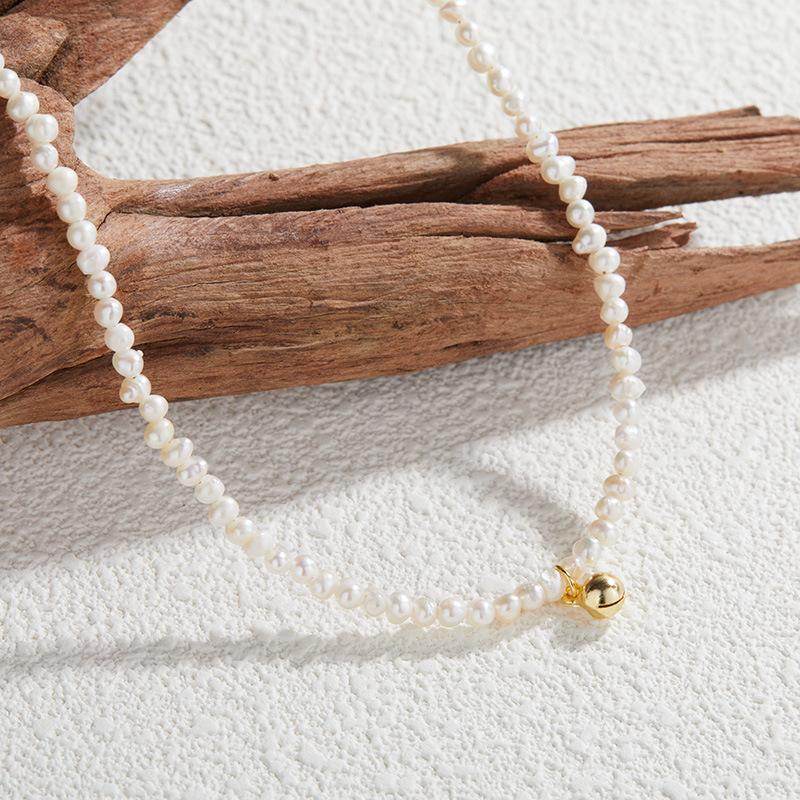 Natural Freshwater Pearl S925 Sterling Silver Necklace Pendant Women'S Fashion Light Luxury Versatile Collarbone Chain