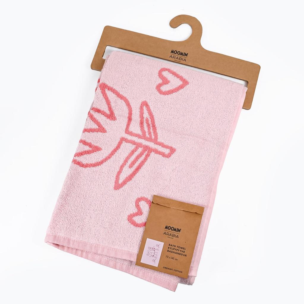 Arabia Bath Towel, 70cm X 140cm, Moomin Love, Pink, 1072617, Scandinavian Style, Finland [Parallel Import]
