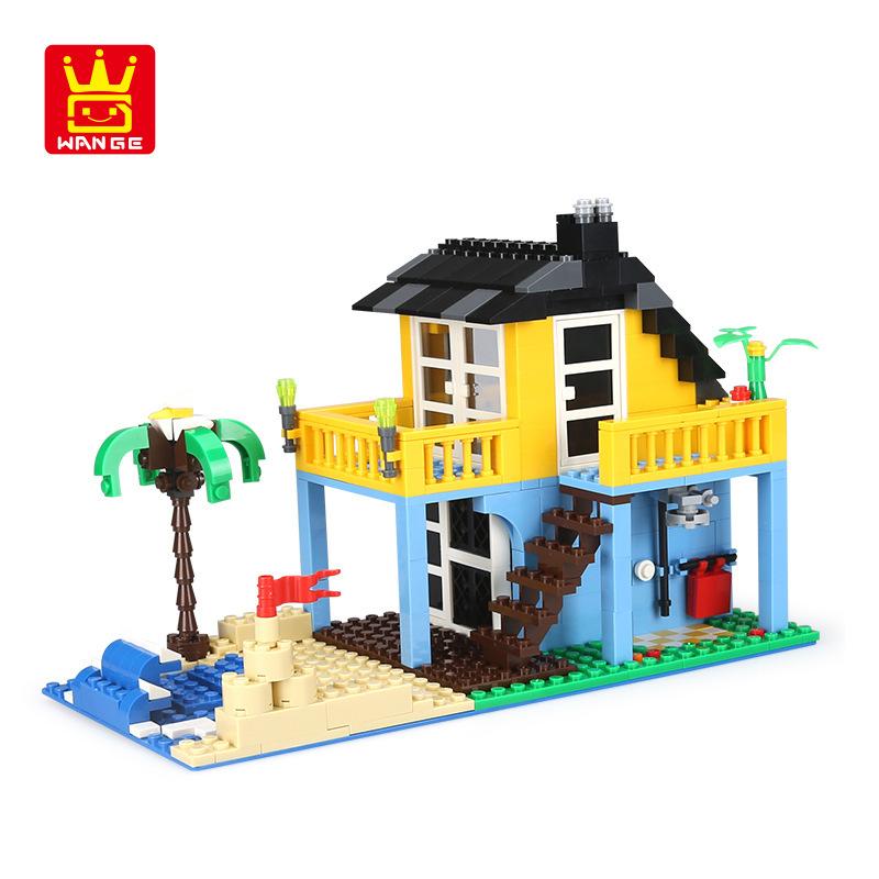City House Architecture Super Villa Cottage Creative Set Model Building Blocks Bricks Friends Kid Toy Children Ideas Chinoiserie