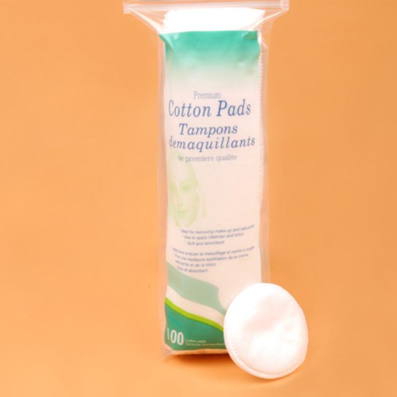 100 Pure Cotton Makeup Remover Pads - Disposable, Round Facial Cleansing Wipes 5.8 cm
