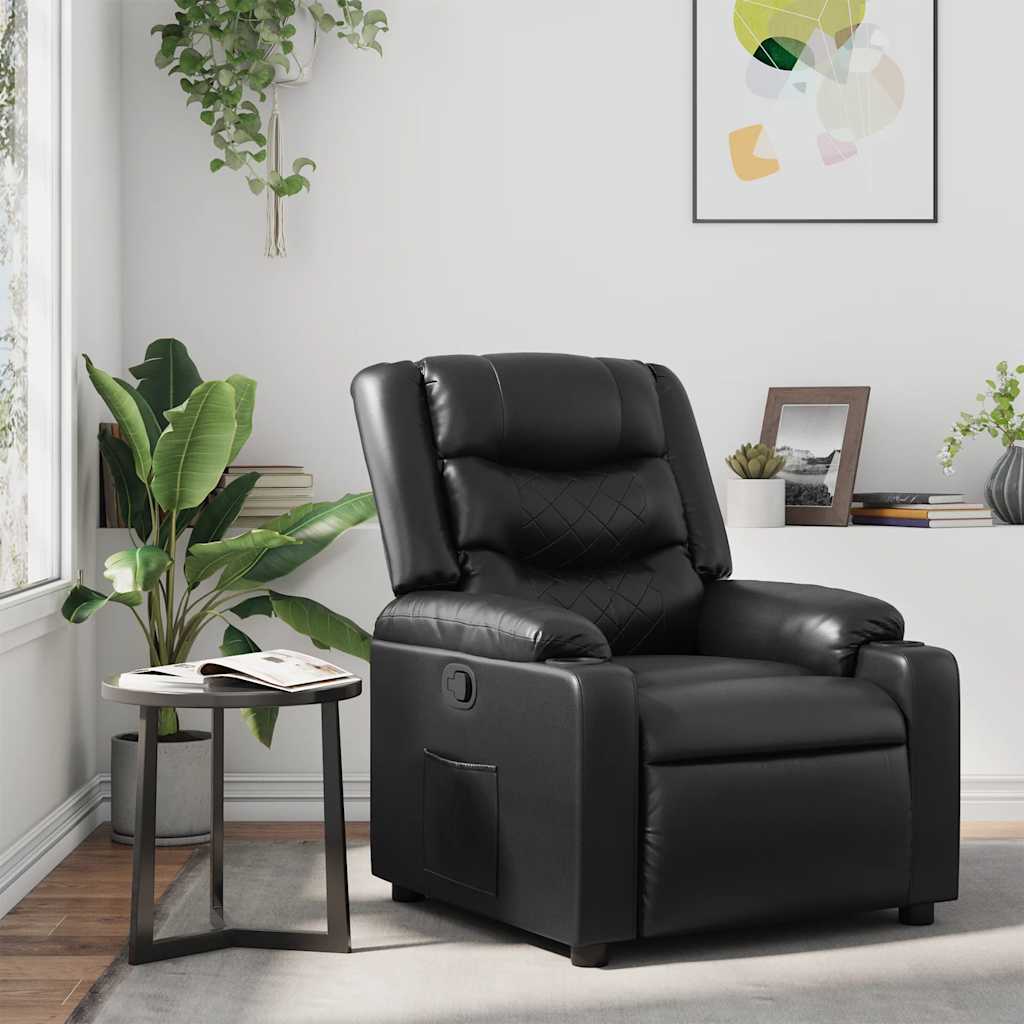 Vidaxl Schlafsofa, Schwarz, Kunstleder