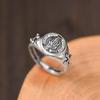 Men's Retro Thai Silver Prayer Hand Adjustable Ring