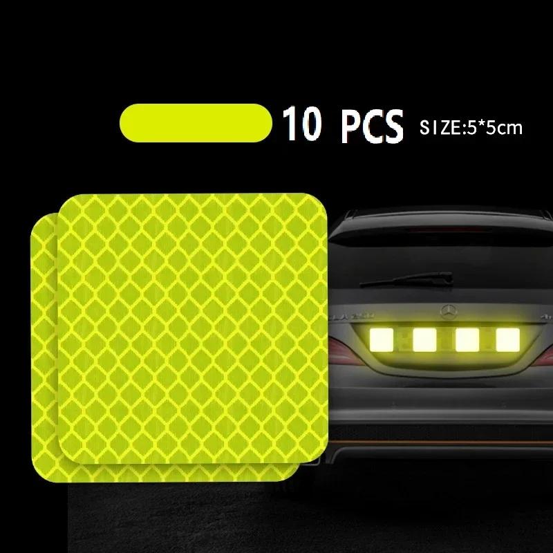 3*8cm Car Bumper Reflective Stickers Reflective Warning Strip Tape Secure Reflector Stickers Decals Safety Warning Tape 10pcs