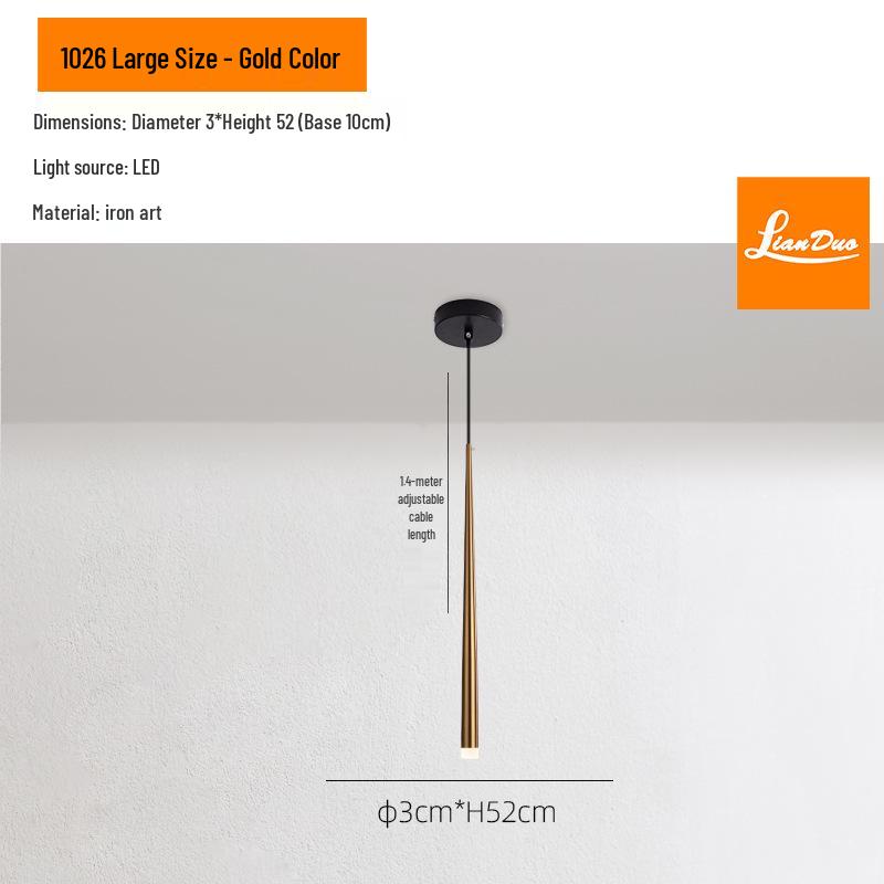 Nordische Minimalistische Hanglamp - Moderne Slaapkamer/Nachtkastlamp, Creatief Langwerpig Ontwerp, Enkele Lamp voor Restaurant of Bar Balie