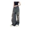 2025 American Retro Autumn Ripped Jeans for Men and Women - Trendy High-End Design with Reversible Wear.