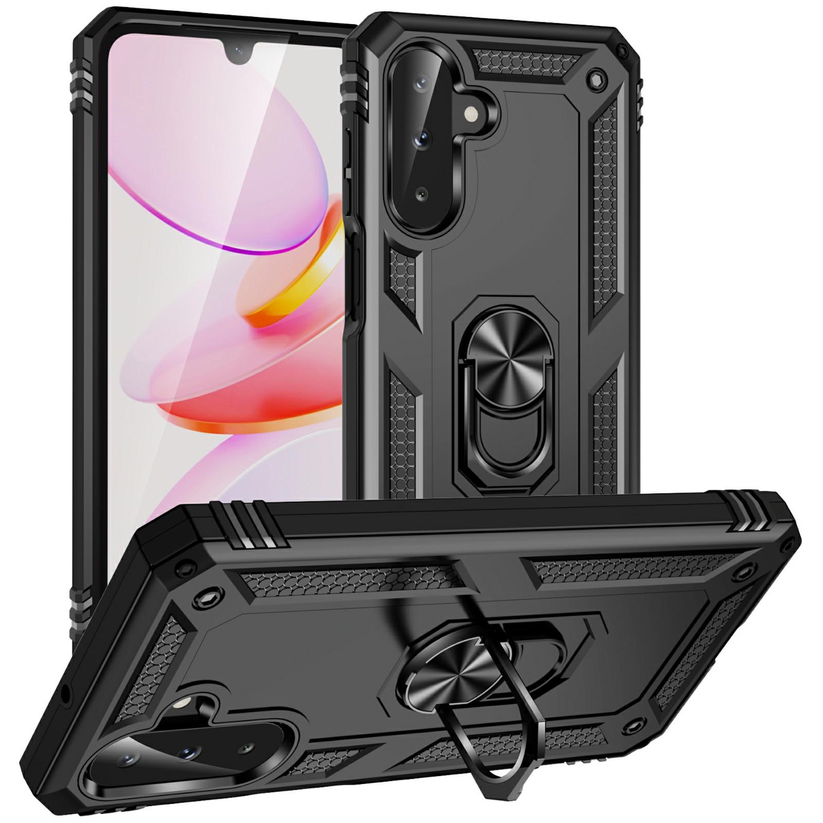 

For Samsung Galaxy A26 5G Case PC+TPU Phone Cover with Rotary Ring Kickstand Black