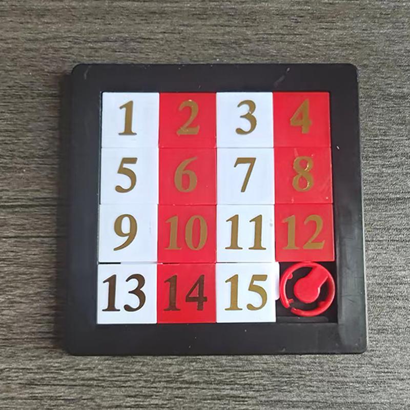 Fünfzehn Zahlen Schiebespiel 1-15 Denksport IQ Lernspielzeug für Kinder Jugendliche und Erwachsene Lustige Lerngeschenke Gastgeschenke