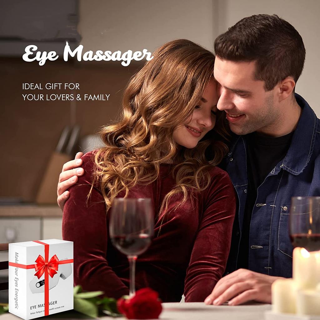 Multifunctional Eye Massager Portable Hot Compress Bluetooth Music Eye Massager Vibration Air Pressure Massage with Digital Display Relieve Fatigue