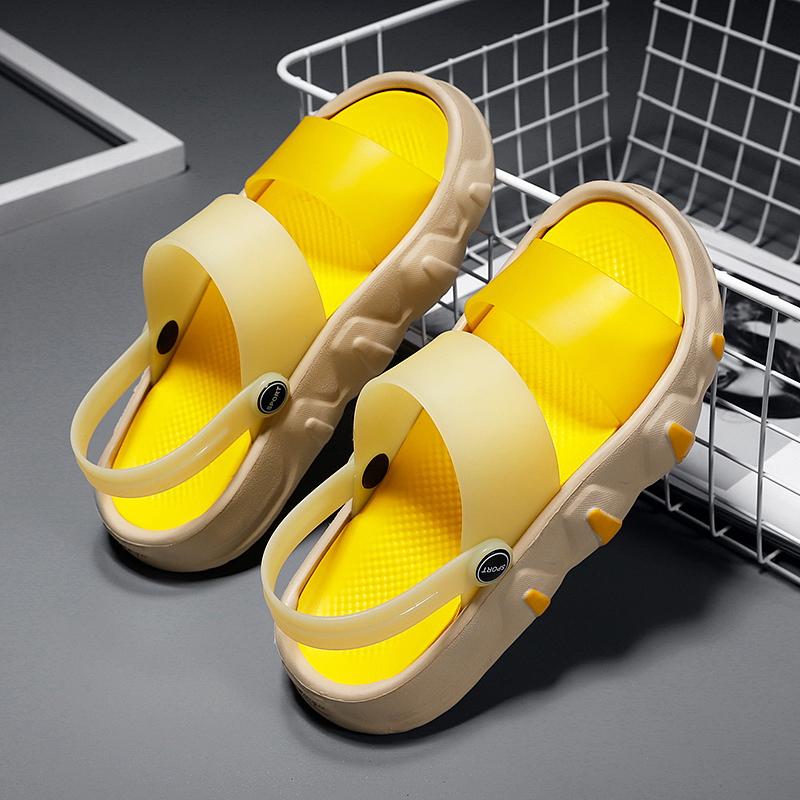 Women Yellow Summer Sandals Rubber Jelly Shoes Non Slip Comfort Men Slipper And Sandal Hot Sale Beach Shoes Indoor Slides