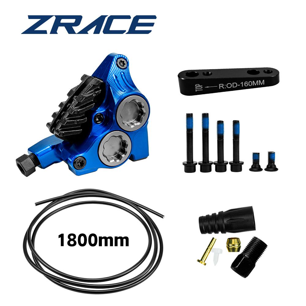 ZRACE XG4 Road Hydraulic Brake Caliper Flat Mount Four-piston Caliper, Ice Technology Brake Pads, CNC lightweight Blue caliper rear