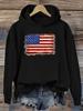 American Flag Print Hoodie Casual Long Sleeve Hoodies Sweatshirt for Fall Winter Clothingjpg Sweatshirt Breathable Crew Neck Stree