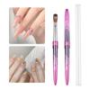 100% Mink Hair Nail Art Brush with Crystal Purple Ice Crack Handle for Extension & Carving
