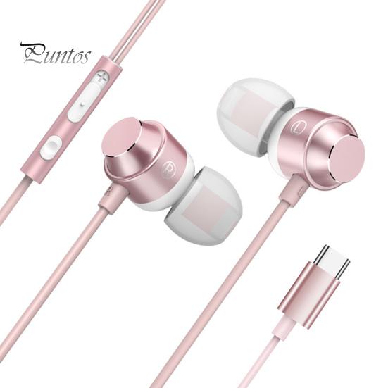 

Внутриканальные проводные наушники-вкладыши Type-C с микрофоном для мобильного телефона розового золота
