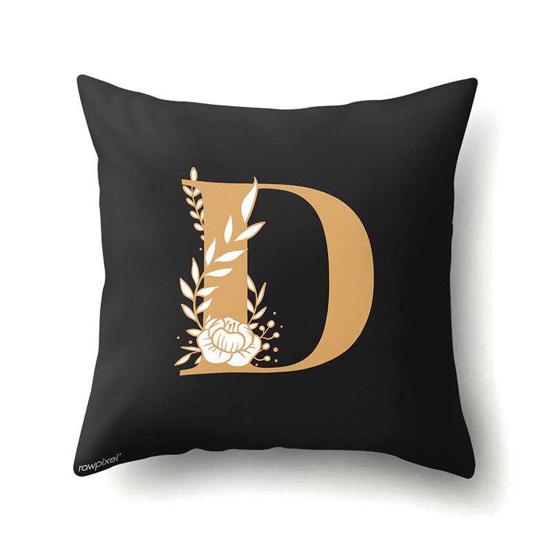 Polyester Kissenbezug Autodekoration Zuhause 26 Englische Buchstaben Gedruckt Taillenkissen Sofakissenbezug
