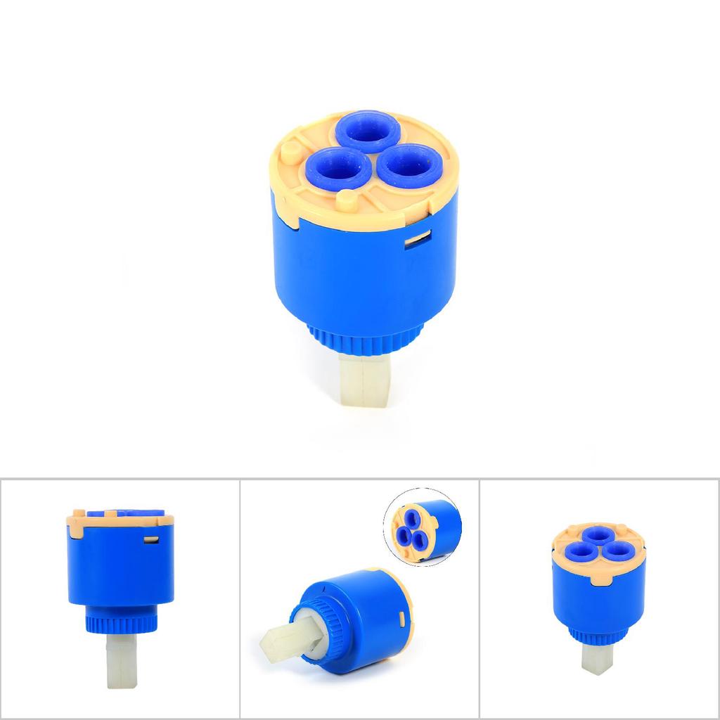 35 40mm Ceramic Cartridge Water Mixer Tap Inner Control Faucet Valve PP Plastic Blue Practical