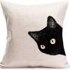 Kitten Gift Pillowcase Cute Pet Printed Linen Pillow Cushion Cover Bedside Living Room