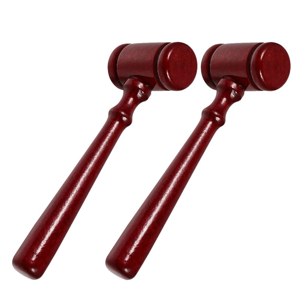 

2 Pcs Wooden Judge Gavel Solid Wood Hammer Auction Gavel Role Gift For Chairman Law Student Costume Accessory Home темно-красного