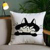 Cute Cat Cushion Cover Plush Fabric DoubleSided Printed Invisible Zipper Sofa Pillow Case Home Bedroom Decor