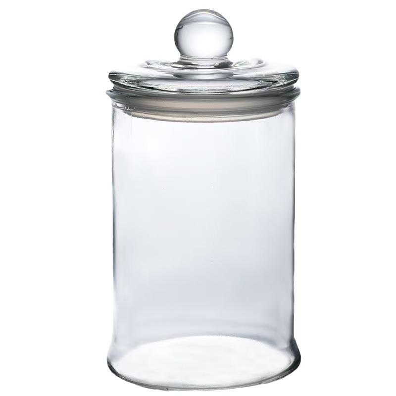 In-Stock Dustproof & Moistureproof High-Borosilicate Glass Tea Storage Canister with Sealed Lid and Large Capacity