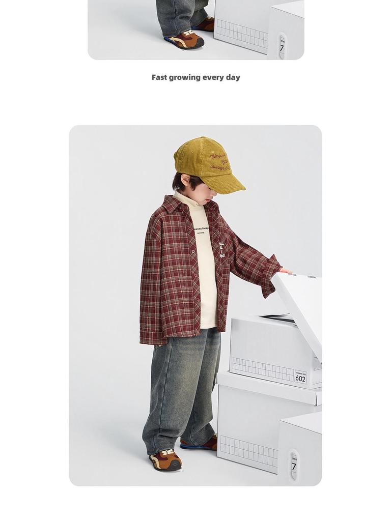 Märchen Jungen Winter Flanellhemd 2025 - Dicke, warme Oberbekleidung für große Kinder