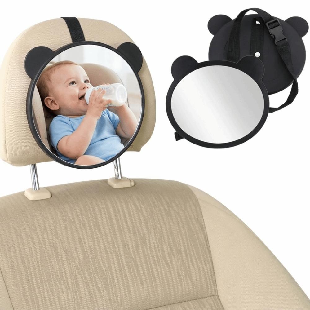 Bear Ear Baby Car Mirror Round Mirror Face Car Baby Observation Mirror  Newborn Travel
