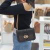 Coach Georgie 20 Color Block Chain Leather Small Square Bag Women Shoulder Bag Dark-Brown 7287-IMAA8