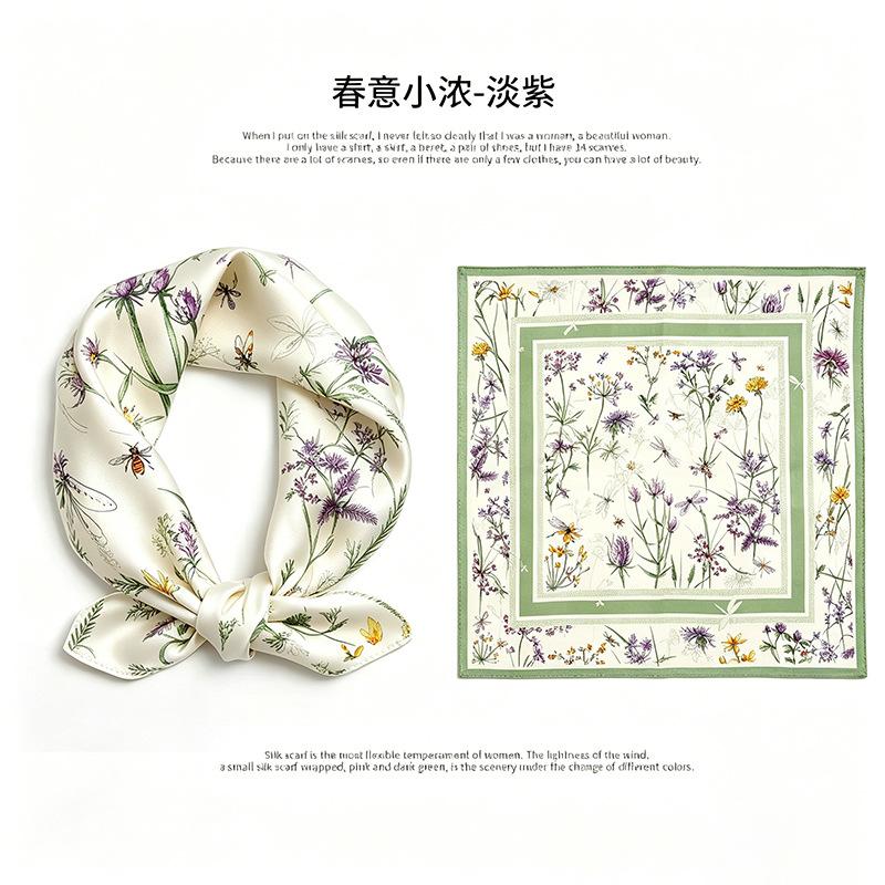 [111 mulberry silk] Korean version of classic cashew nut flower bag headscarf, small square scarf, shirt, suit, thin silk silk scarf