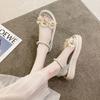 Flower Sandals Female Summer All-match Thick Bottom Korean System Slope with Flat Bottom Roman Shoes