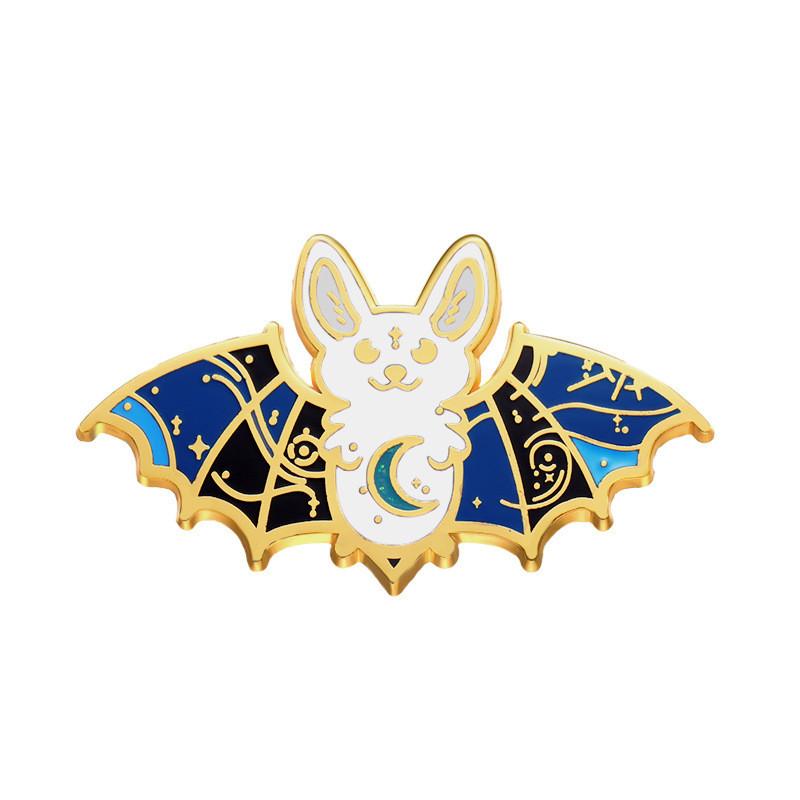 Adorable Cartoon Bat Enamel Pin Creative Halloween Badge Unique Fashion Accessory