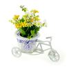 Ausgezeichneter weißer Dreirad-Fahrrad-Blumenkorb, Behälter für Blumen, Pflanzen, Heimdekoration, Vase