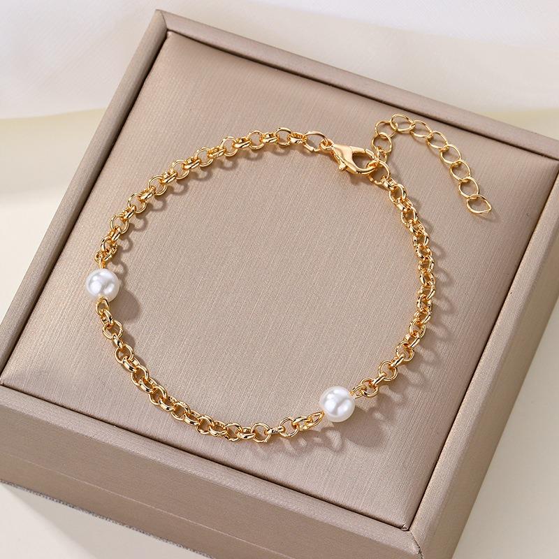 Single chain necklace jewelry simple women's light luxury high-end neck chain light luxury pearl bracelet