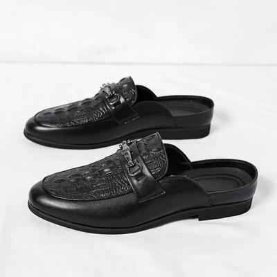 Mode Herren Leder Mode Halbslipper Sommer Herren Slipper Flats Hausschuhe für Outdoor Laufschuhe Herrenschuhe Alleskönner Mules
