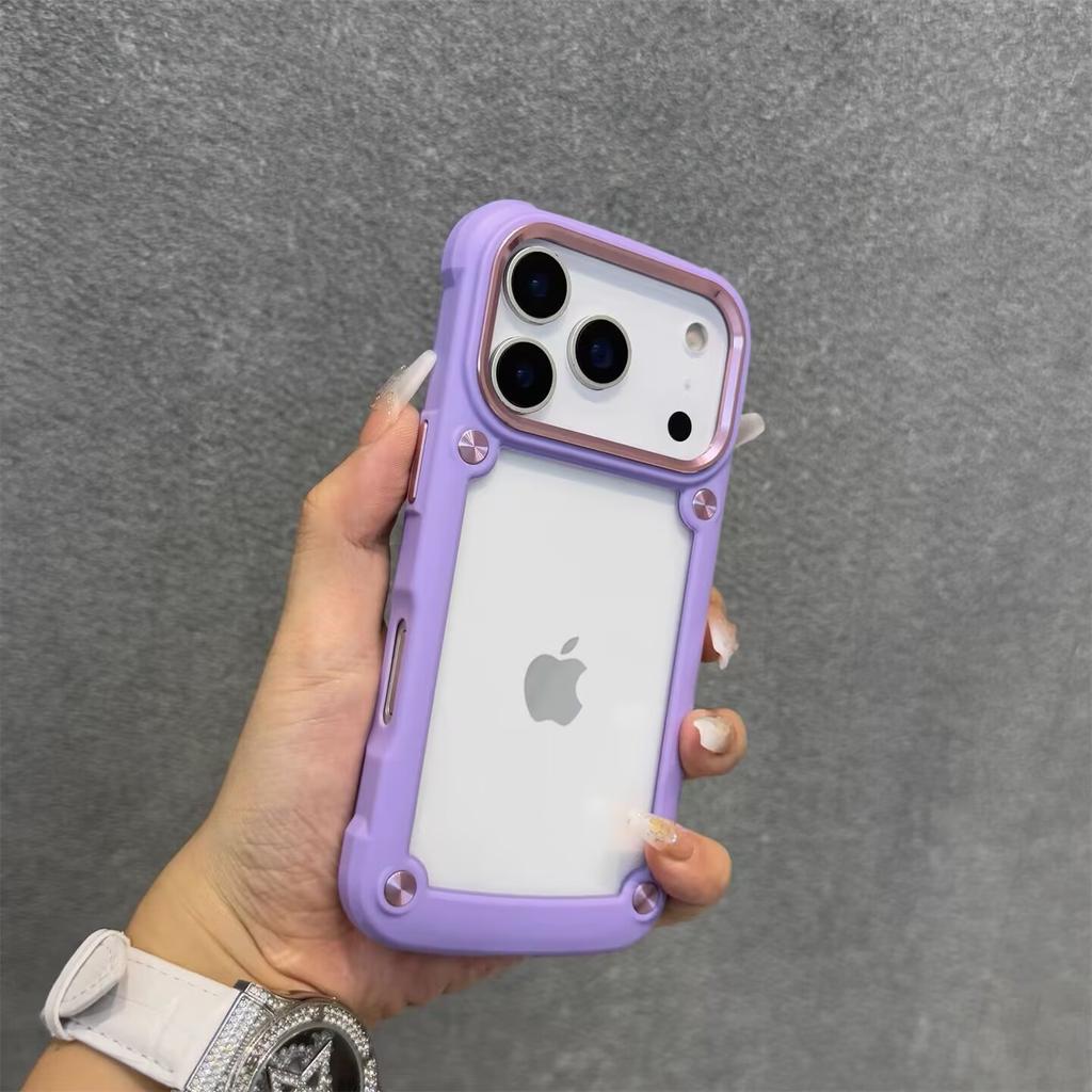 Shockproof armor Clear Acrylic Phone Case For iPhone 17 16 15 14 13 12 11 Pro Max Plus XR XS X Bumper Hard Cover Funda