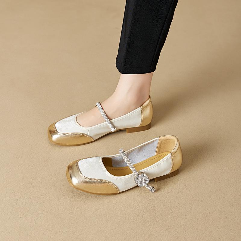 

Осенние повседневные туфли со стразами женские комбинированные с квадратным носком Мэри Джейн женские туфли женские модные одинарные туфли женские 35