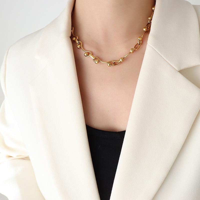Spicy Girl Layering Jewelry Set - Interlocking Chunky Chain Necklace