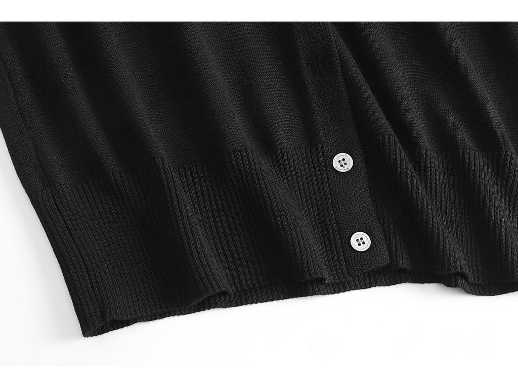 Plus Size V-Neck Cardigan Sweater for Women - Solid Color Knitted Top, Fits Up to 180 Pounds