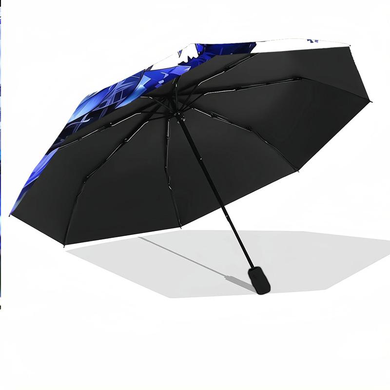 Custom Text Automatic 8 Bone Umbrella, Portable Sun Rain Protection UmbrellaGenshin Impact
