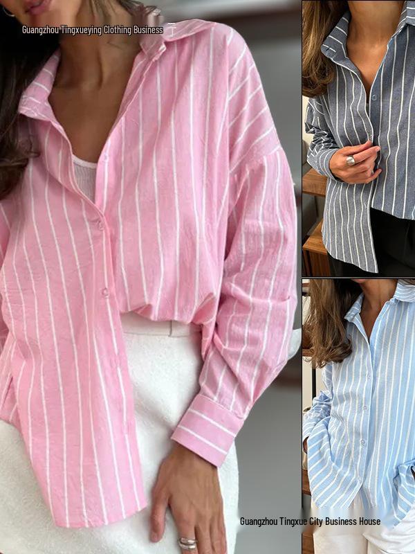 2026 Fall/Winter Women's Long-Sleeve Striped Cardigan Jacket