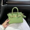 Lychee pattern platinum bag mini leather handbag large capacity bag women's new trendy fashion shoulder bag